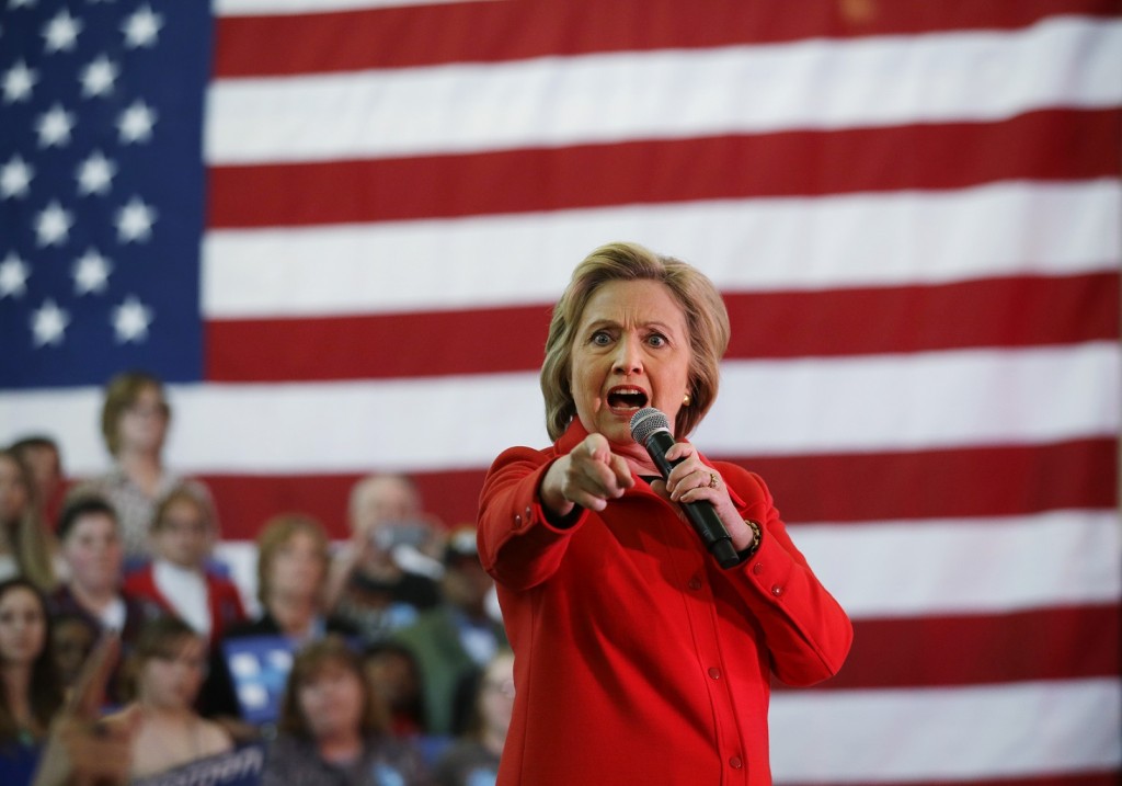 Democratic presidential candidate Hillary Clinton speaks at a rally at Truckee Meadows Community College on Monday, Feb. 15, 2016, in Reno, Nev. (AP Photo/Marcio Jose Sanchez)