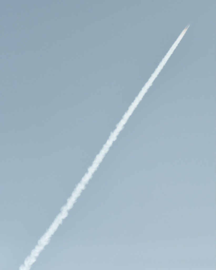 In this image released by Japan's Kyodo News agency, an unidentified object is photographed in the sky from Dandong, China, near the North Korean border, Sunday, Feb. 7, 2016, at the same time a North Korea rocket was allegedly launched. North Korea on Sunday defied international warnings and launched a long-range rocket that the United Nations and others call a cover for a banned test of technology for a missile that could strike the U.S. mainland. (Minoru Iwasaki/Kyodo News via AP) 