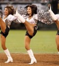 Oakland Raiders cheerleaders perform during the second half of an NFL football game against the San Diego Chargers in Oakland, Calif., Monday, Sept. 10, 2012. (AP Photo/Tony Avelar)