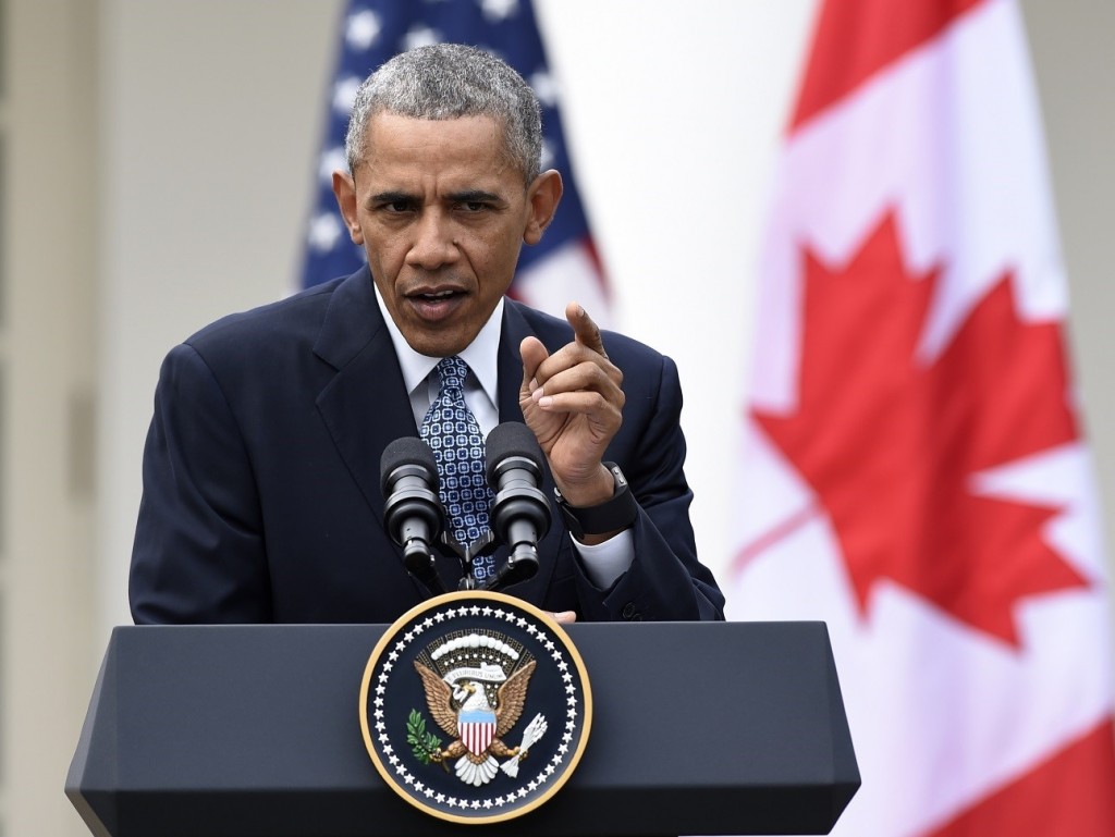 President Barack Obama speaks during a joint news conference with Canadian Prime Minister Justin Trudeau in the Rose Garden of White House in Washington, Thursday, March 10, 2016. (AP Photo/Susan Walsh)