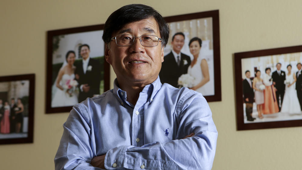 Patrick C. Park and his wife have volunteered at 16 Chungsil Hongsil matchmaking events in Koreatown. "It’s giving an opportunity for good people who want to create beautiful families to meet each other,” he said.   (Irfan Khan / Los Angeles Times)