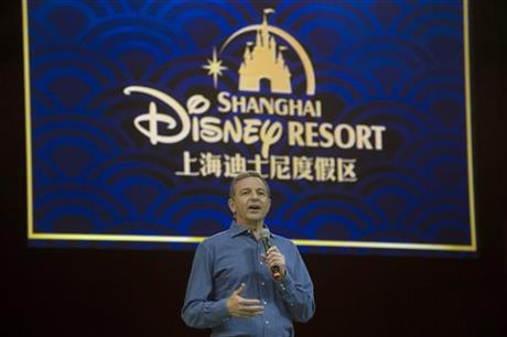 Disney CEO Bob Iger briefs journalists on the eve of the opening of the Disney Resort in Shanghai Wednesday, June 15, 2016. Disney will open its first resort in mainland China on Thursday.