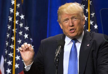 Republican presidential candidate Donald Trump speaks at Saint Anselm College Monday, June 13, 2016, in Manchester, N.H.