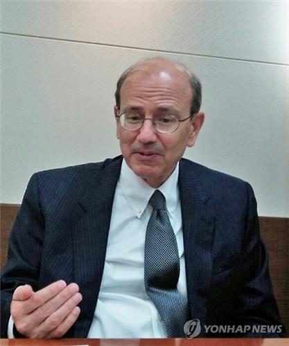 U.N. Assistant Secretary-General for Legal Affairs Stephen Mathias speaks to Yonhap News Agency in an interview at the Korea National Diplomatic Academy in Seoul on July 7, 2016. (Yonhap)