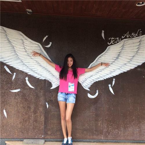 This photo, released by the Ministry of Gender Equality and Family, shows Sheshembekova Madina Maratovna, a 20-year-old Kazakhstan participant of the Youth Camp for Asia's Future 2016, during her visit to Korea in August 2016.