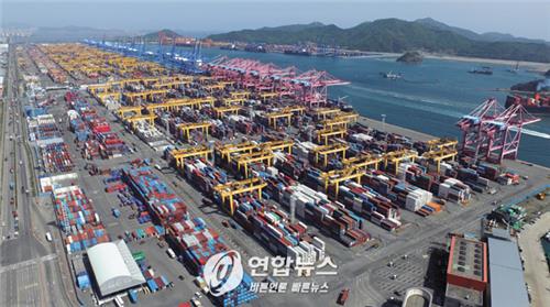 Hanjin Shipping Co.'s container terminal at Busan port.
