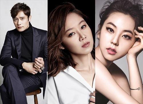 This compiled photo shows the cast of the Warner's upcoming Korean-language film "A Single Rider." From left: Lee Byung-hun, Kong Hyo-jin and Ahn So-hee, a former member of K-pop girl group Wonder Girls.