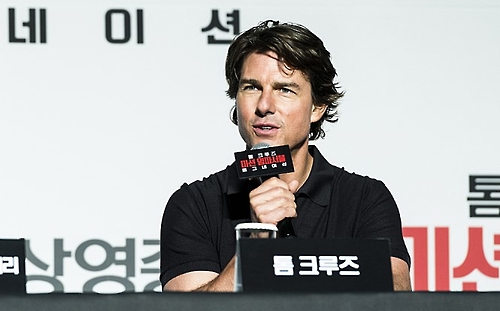 Tom Cruise during last year's visit to promote the movie "Mission: Impossible -- Rogue Nation." 