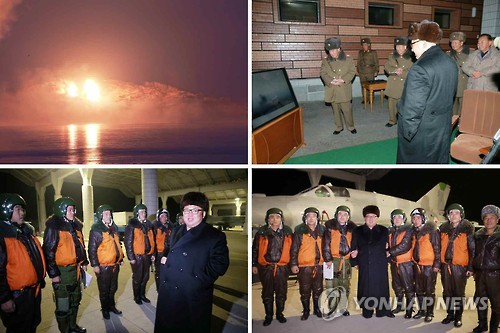 North Korean leader Kim Jong-un observes a night combat flight drill by fighter pilots in this photo unveiled by the Rodong Sinmun, North Korea's main newspaper on Dec. 21, 2016. (For Use Only in the Republic of Korea. No Redistribution)