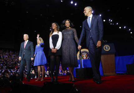 Barack Obama, Michelle Obama, Malia Obama, Joe Biden, Jill Biden
