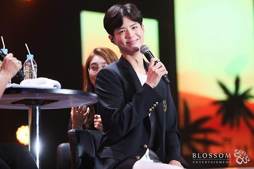 This photo provided by Blossom Entertainment shows Park Bo-gum attending a fan meeting in Bangkok on Feb. 11, 2017.