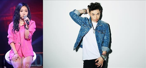This composite photo shows Min (L) of girl group missA and R&B singer G. Soul (R). 