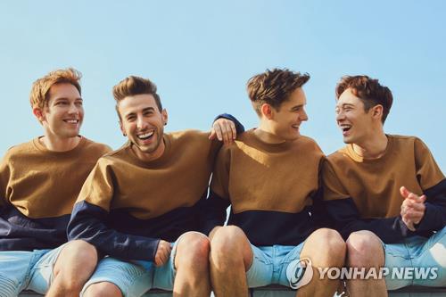 A publicity photo of EXP Edition, mostly white, all-American "K-pop" band, provided by the team's agency IMMABB. (Yonhap)