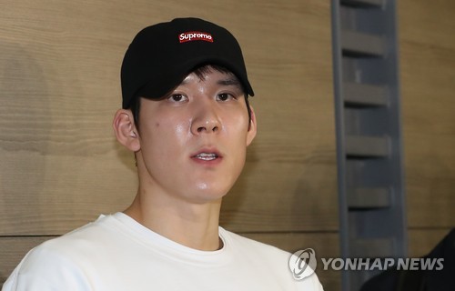 In this file photo taken on Feb. 15, 2017, South Korean swimmer Park Tae-hwan speaks to reporters at Incheon International Airport before departing for Australia for training. (Yonhap)