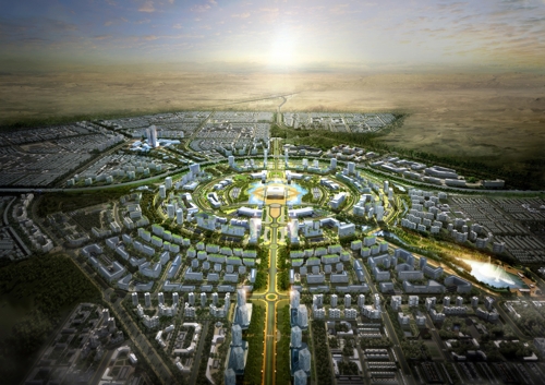 This is a virtual image of a smart city to be built in Kuwait by South Korean builders. (Yonhap file photo)