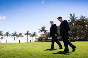  President Trump and President Xi Jinping of China at Mar-a-Lago in Palm Beach, Fla., earlier this month. Mr. Trump has urged Mr. Xi to use Beijing’s leverage with North Korea. Credit Doug Mills/The New York Times 