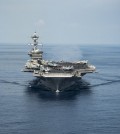 The aircraft carrier Carl Vinson. It’s not easy to misplace a flotilla of warships, but it wasn’t headed last week where the president said. Credit Z.A. Landers/U.S. Navy, via Reuters