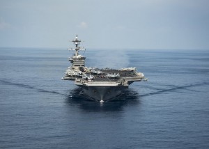  The aircraft carrier Carl Vinson. It’s not easy to misplace a flotilla of warships, but it wasn’t headed last week where the president said. Credit Z.A. Landers/U.S. Navy, via Reuters 