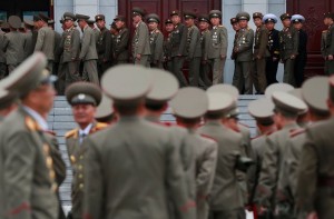 Soldiers last week at the birthplace compound of Kim Il-sung, North Korea’s founder and grandfather of the current leader, Kim Jong-un, in Pyongyang, the capital. CreditHow Hwee Young/European Pressphoto Agency