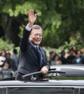 President Moon Jae-in of South Korea after the inaugural ceremony in Seoul, the capital, on Wednesday. He hinted at balancing diplomacy between the United States and China, his country’s largest trading partner. Credit Yonhap, via Reuters