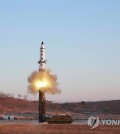 North Korea fires a medium-range ballistic missile in February in this file photo. (For Use Only in the Republic of Korea. No Redistribution) (KCNA-Yonhap)