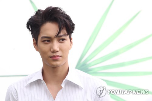 Kai, a member of the K-pop boy group EXO, listens to a reporter's question during a press conference for its fourth album "The War" at Grand Walkerhill hotel in eastern Seoul on July 18, 2017. (Yonhap)