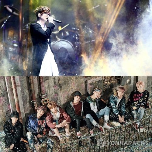 This composite image shows K-pop icon Seo Tai-ji (top) and boy band BTS (bottom). (Yonhap)