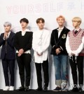 This file photo shows South Korean boy group BTS posing for a photo during a showcase for the group's EP album "Love Yourself: Her" in Seoul on Sept. 18, 2017. (Yonhap)