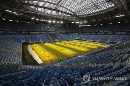 This photo taken by the Associated Press on Jan. 30, 2018, shows Saint Petersburg Stadium in St. Petersburg, Russia. (Yonhap)