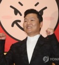 South Korean singer Psy poses for a photo during a publicity event in Seoul on May 10, 2017, to unveil his eighth album featuring 10 songs, including the title track "New Face" and the first track "I Luv It." (Yonhap)