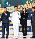 In this photo provided by OCN, four actors of "Player" pose for photos during a press conference in Seoul on Sept. 20, 2018. (Yonhap)
