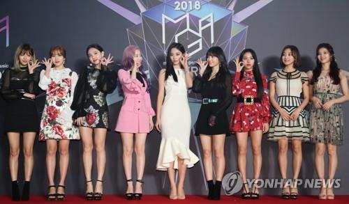 This file photo shows girl group TWICE. (Yonhap)