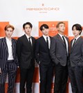 Members of the K-pop phenom BTS pose for the camera during a press conference at SoFi Stadium in Los Angeles on Nov. 29, 2021, in this photo provided by its agency Big Hit Music. (PHOTO NOT FOR SALE) (Yonhap)