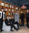 K-pop boy group Ateez poses for the camera in this photo provided by KQ Entertainment. (PHOTO NOT FOR SALE) (Yonhap)