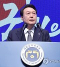 President Yoon Suk Yeol gives a speech marking the 104th anniversary of the March 1 Independence Movement at the Memorial Hall of Yu Gwan-sun in Seoul on March 1, 2023. (Yonhap)