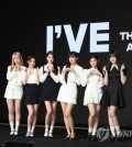 K-pop girl group Ive poses for the camera during a press conference at a Seoul hotel on April 10, 2023, to mark the release of its first full-length album, "I've Ive." (Yonhap)