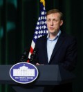 White House National Security Advisor Jake Sullivan briefs the press ahead of the trilateral summit at Camp David near Thurmont, Maryland, U.S., August 18, 2023. REUTERS/Evelyn Hockstein