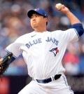 Toronto Blue Jays starter Ryu Hyun-jin pitches against the Boston Red Sox during the top of the fifth inning of a Major League Baseball regular season game at Rogers Centre in Toronto on Sept. 17, 2023.[reuters]