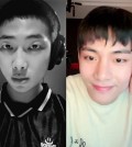BTS members RM and V are seen in this composite photo from Instagram and Weverse. (PHOTO NOT FOR SALE) (Yonhap)
