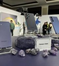 Samsung Electronics Co.'s new Galaxy S24 series smartphones are displayed during the Unpacked event at SAP Center in San Jose, California, on Jan. 17, 2024. (Yonhap)