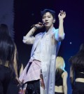 NCT's Ten performs during a media showcase for his first solo EP, "Ten," in Seoul on Feb. 13, 2024, in this photo provided by SM Entertainment. (PHOTO NOT FOR SALE) (Yonhap)