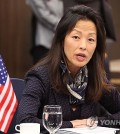 This file photo, taken Jan. 18, 2024, shows U.S. Senior Official for North Korea Jung Pak attending a trilateral meeting with her South Korean and Japanese counterparts at the foreign ministry in Seoul. (Pool photo) (Yonhap)