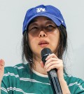 ADOR CEO Min Hee-jin speaks during a press conference in southern Seoul on April 25, 2024. (Yonhap)