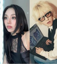 Photos of TWICE member Chaeyoung and singer-songwriter Zion.T, captured from their Instagram pages (PHOTO NOT FOR SALE) (Yonhap)
