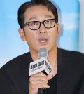 Actor Ha Jung-woo talks during a media event to promote "Hijacking" in a cinema in Seoul on May 22, 2024. (Yonhap)