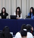 In this file photo, the five members of K-pop girl group NewJeans attend a press conference in Seoul on Nov. 28, 2024, to announce a decision to terminate their exclusive contracts with ADOR. (Pool photo) (Yonhap)