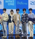 K-pop boy group Zerobaseone poses for a photo during a media showcase for its latest EP, "Blue Paradise," in Seoul on Feb. 24, 2025. (PHOTO NOT FOR SALE) (Yonhap)