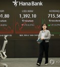 This photo shows the dealing room at Hana Bank in central Seoul on May 21, 2025. (Yonhap)