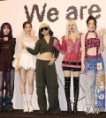 K-pop girl group i-dle poses for a photo during a press conference at a hotel in Seoul to promote its eighth EP, "We Are," on May 19, 2025. (Yonhap)
