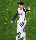Tottenham Hotspur captain Son Heung-min celebrates after beating Manchester United 1-0 in the UEFA Europa League final at San Mames Stadium in Bilbao, Spain, on May 21, 2025, in this Reuters photo